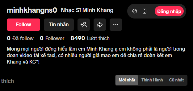   Trên mạng xã hội liên tiếp xuất hiện các tài khoản giả mạo nhạc sĩ Minh Khang lên tiếng đính chính thông tin này. Ảnh: Chụp màn hình   