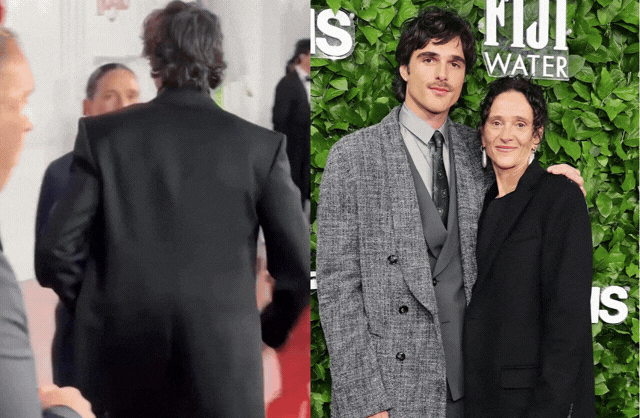 Tất cả cư dân mạng xem khoảnh khắc này đều khen nam diễn viên sao mà đáng yêu thế, trông như 1 đứa trẻ con khi bên mẹ. Ảnh: X.