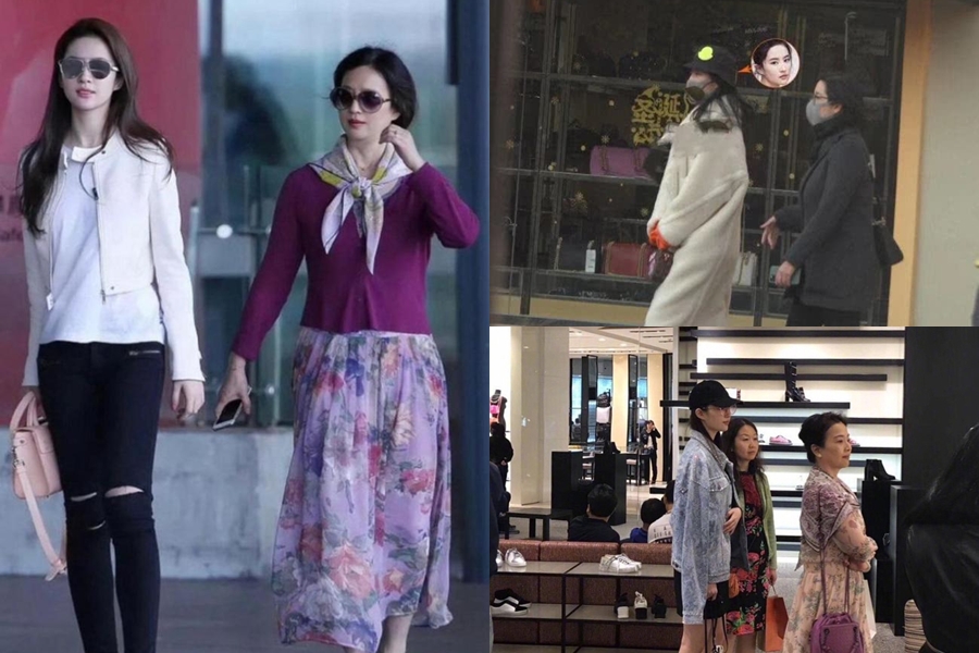 Mỗi khi ra ngoài, tỉ lệ nữ diễn viên đi cùng với mẹ lên tới 90% (Ảnh: QQ).