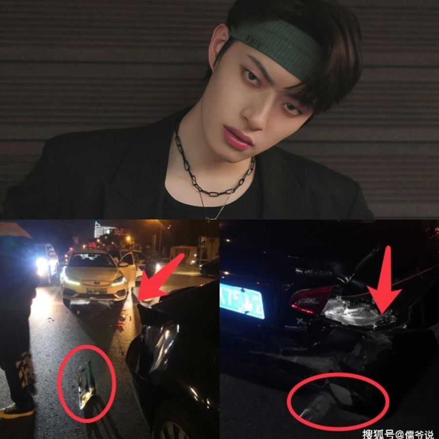 Mộc Tử Dương bị tai nạn giao thông do bị fan cuồng bám theo xe (Ảnh: Sohu).