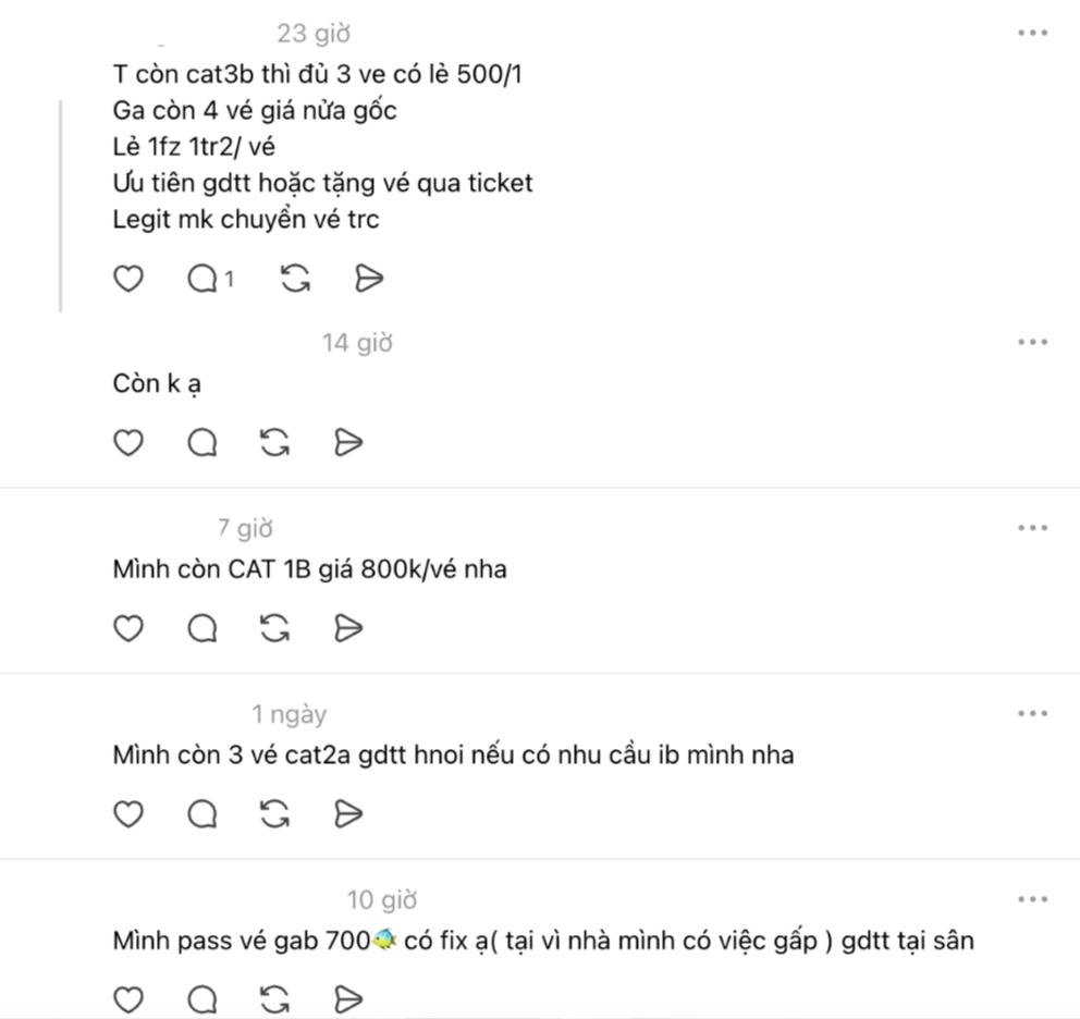 Thực trạng pass vé cũng đang diễn ra khá sôi nổi trên các nền tảng MXH