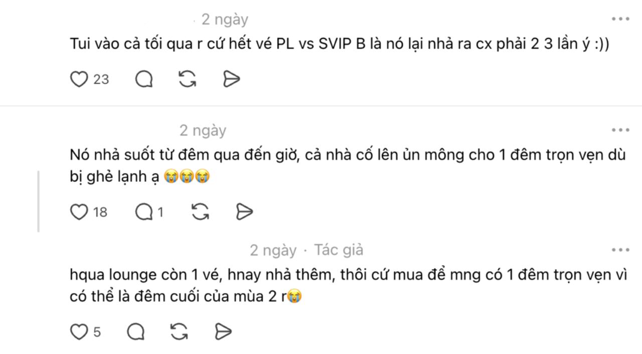 Không ít lần fan phát hiện BTC nhả vé ở nhiều khu vực 