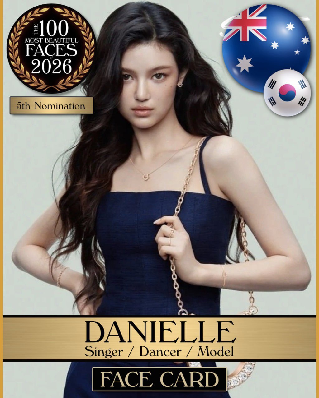 Danielle được đề cử Top 100 Gương Mặt Đẹp Nhất Thế Giới 2026 (Ảnh: TC Candler)