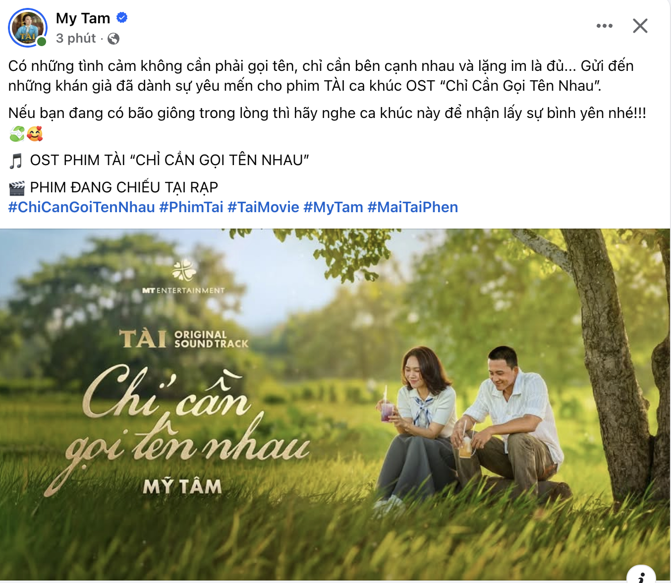 Dòng trạng thái của Mỹ Tâm khiến Mai Tài Phến ngay lập tức được réo gọi