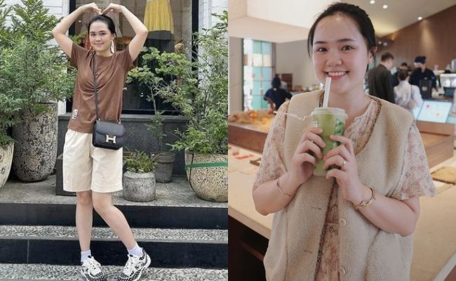 Quỳnh Anh thường xuất hiện giản dị với mặt mộc, phong cách thời trang đời thường