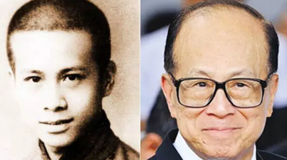 Lý Gia Thành thời trẻ (bên trái).