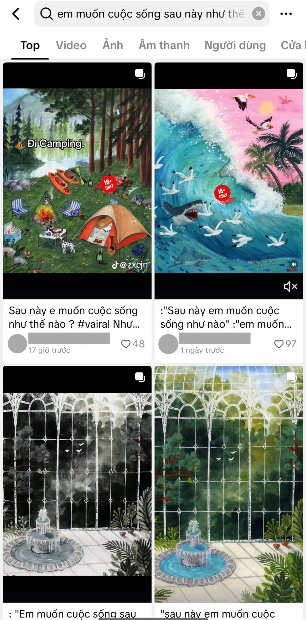 Nhìn lướt qua, ai cũng nghĩ đây là những bức tranh đem lại cảm giác bình yên, chữa lành (Ảnh chụp màn hình)