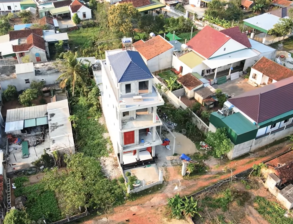 Căn nhà 4 tầng khang trang với tổng kinh phí xây dựng gần 5 tỷ đồng của anh Hậu sắp hoàn thiện