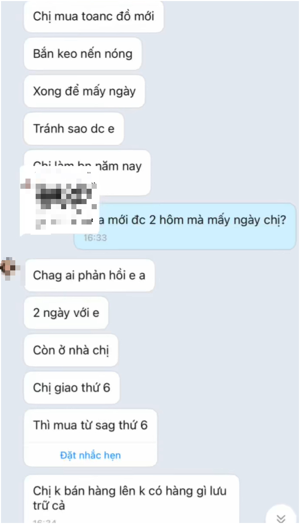 Tin nhắn trao đổi giữa anh Hữu Quảng và chị H.A.