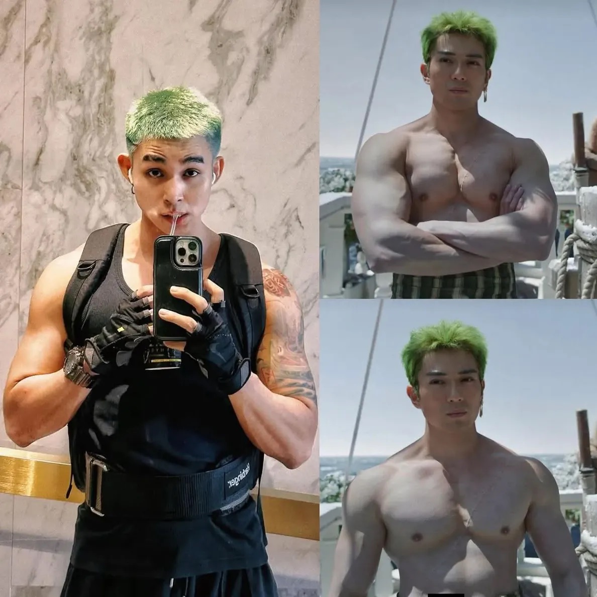 Khi cơn sốt Zoro phiên bản One Piece live-action tràn về, người hâm mộ Việt Nam nhanh chóng đưa Jun Phạm thời tóc xanh trở lại 