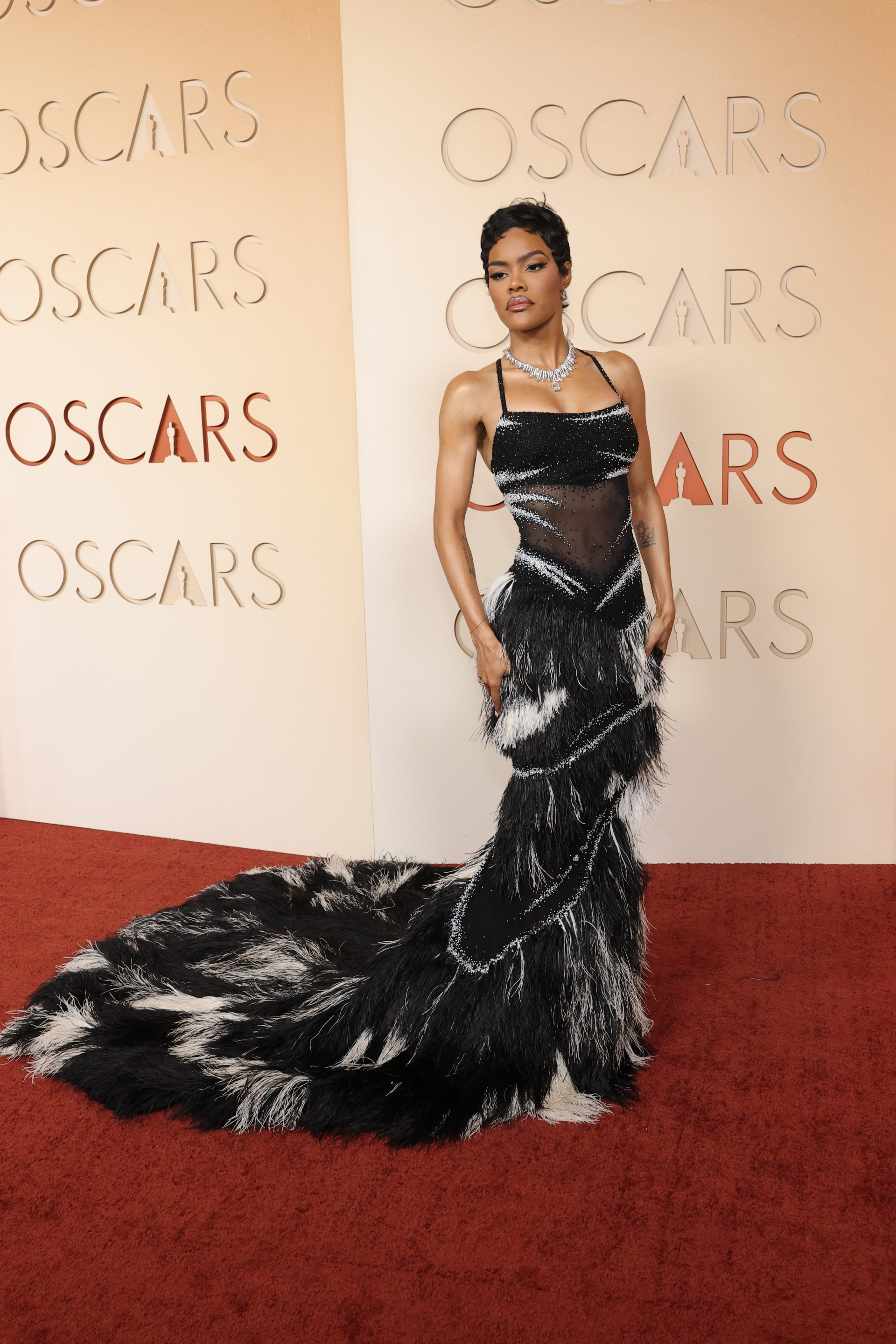 Teyana Taylor tỏa sáng ở Oscar 2026. Ảnh: Page Six