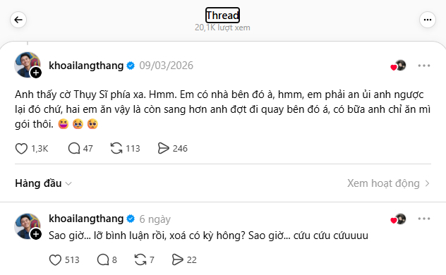 Khoai Lang Thang đi comment dạo nhưng bị... hớ