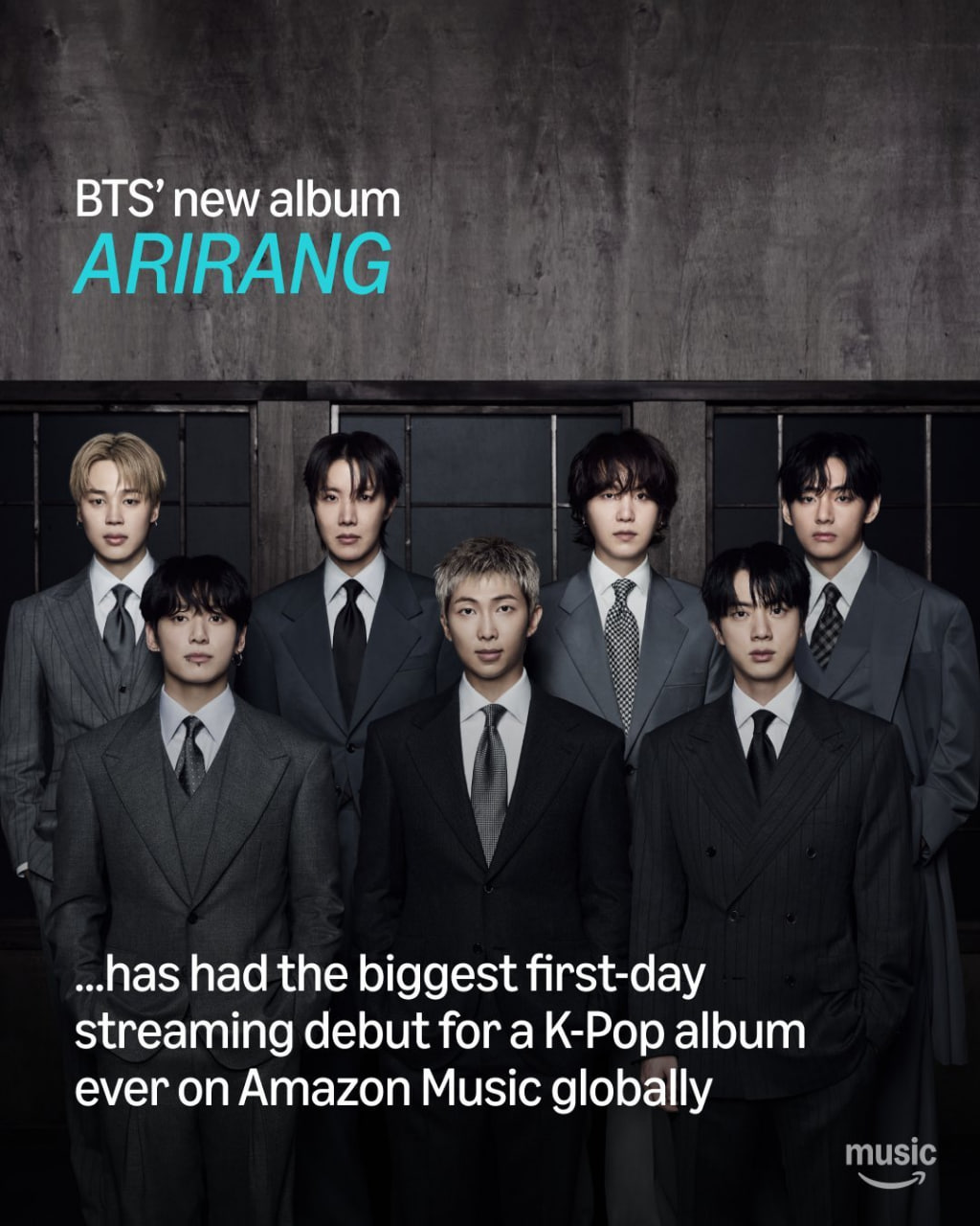 Trên Amazon Music Global, BTS cũng ghi nhận lượt stream ngày đầu ra mắt lớn nhất lịch sử đối với một album Kpop (Ảnh: Amazone Music)