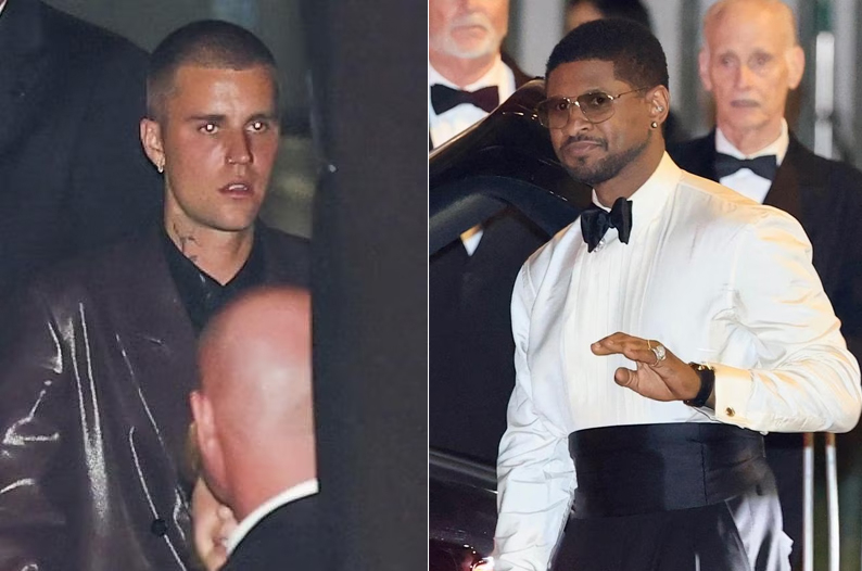Justin Bieber và Usher đã có cuộc chạm trán gay gắt ở bữa tiệc hậu Oscar. Ảnh: TMZ