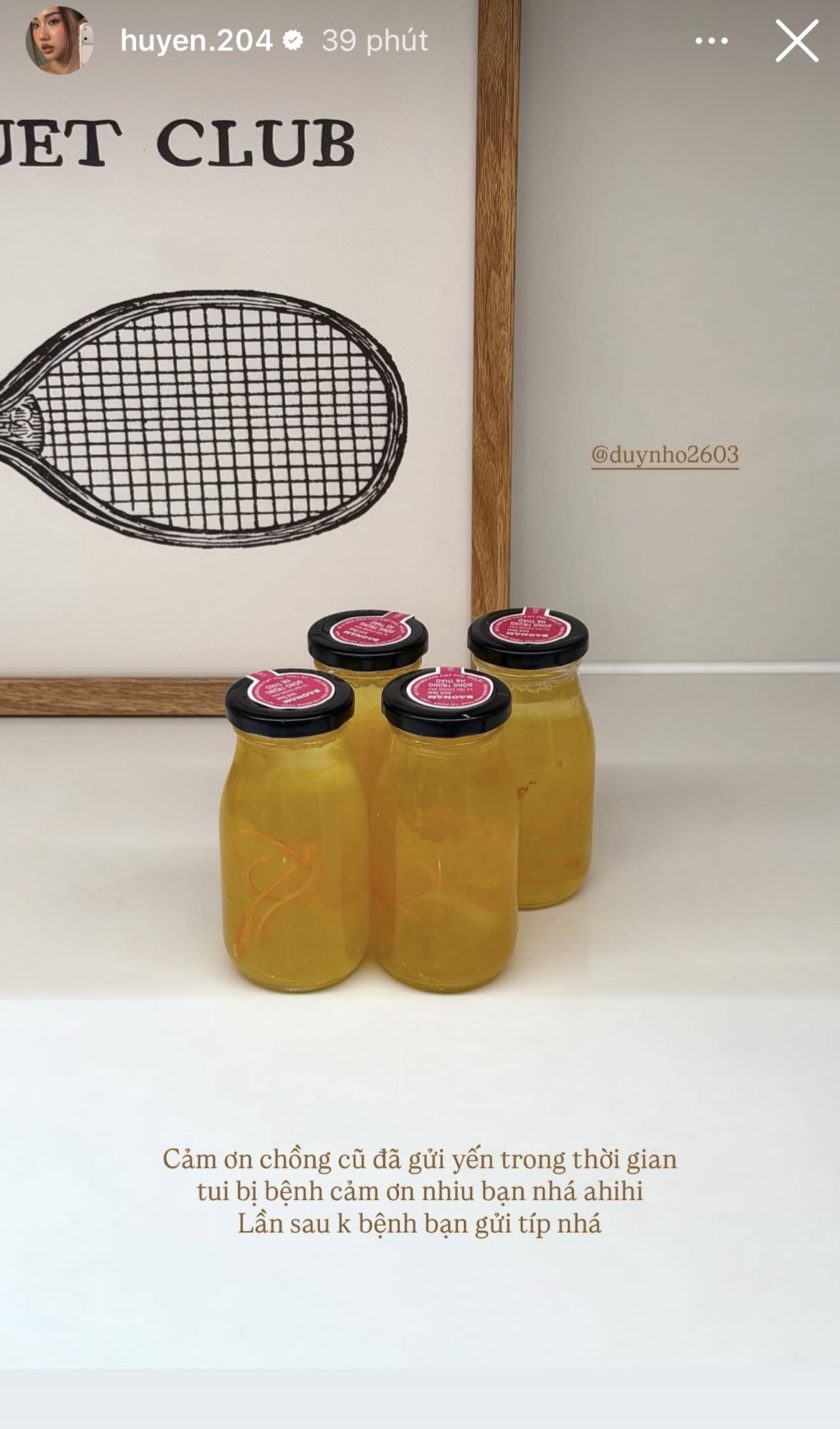 Huyền 204 có chia sẻ giữa đêm. Ảnh chụp màn hình.