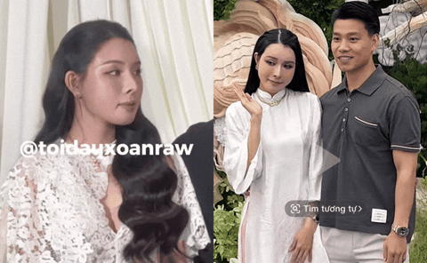 Bích Hạnh trong 2 buổi tiệc đám cưới Đức Huy - Huyền Trang (Ảnh: Toidauxoanraw)