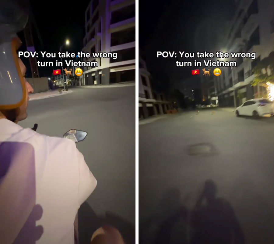 Rẽ vào một con đường vắng, nam khách Tây bất ngờ bị bầy chó rượt