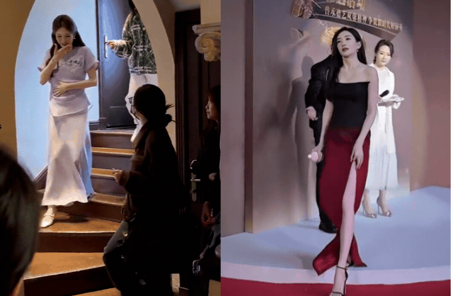 Dự sự kiện trở lại sau khoảng thời gian được cho là ở ẩn để sinh con, Giang Sơ Ảnh lộ rõ vóc dáng tăng cân, vòng 2 lùm xùm hơn trước. Công chúng đã so sánh hình ảnh quá khứ (ảnh phải) và hiện tại để thấy sự thay đổi vóc dáng của nữ diễn viên hàng đầu. Ảnh: Sina.