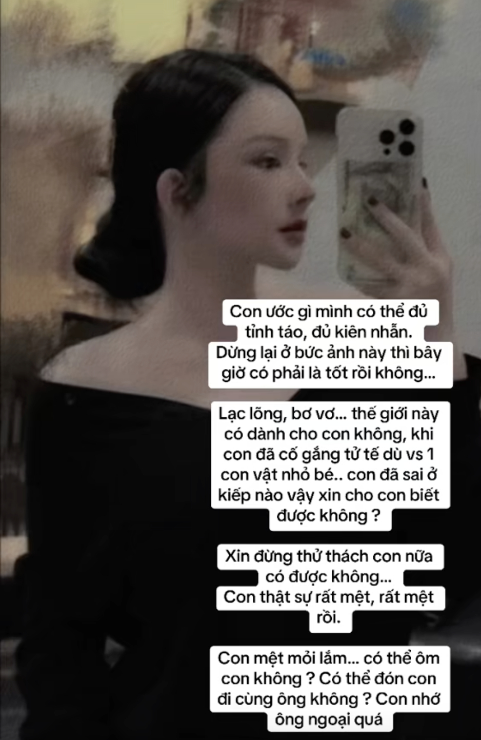 Lucy thể hiện sự hối hận khi lao vào công cuộc làm đẹp dẫn đến sự mệt mỏi hiện tại (Ảnh Lucy).