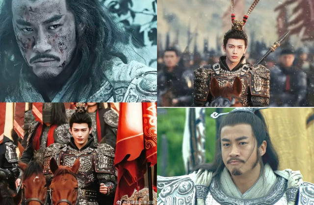   Hình ảnh tướng quân ra trận của Hà Nhuận Đông - Trương Lăng Hách bị đặt lên bàn cân so sánh. Sự tả tơi, khí phách của Hà Nhuận Đông khiến đàn em Trương Lăng Hách hứng chỉ trích khăp MXH vì đi đánh giặc với gương mặt trắng mịn, môi đỏ mọng, tóc tai chải chuốt. Ảnh: Sina.  