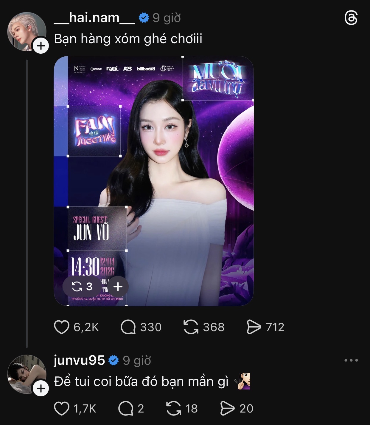 Hải Nam mời Jun Vũ đến fanmeeting và cách đàng gái tương tác khiến dân tình dậy sóng