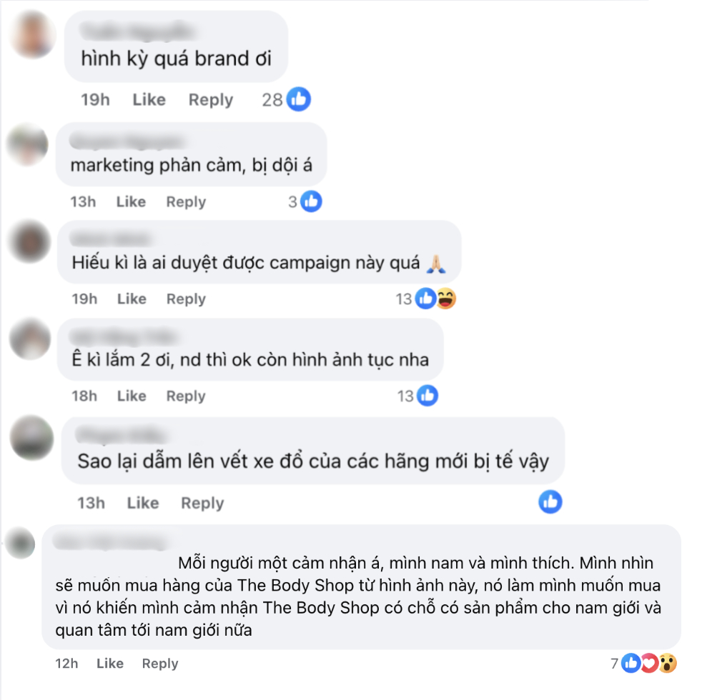 Phản ứng mạnh từ công chúng với chiến dịch mới của The Body Shop (Ảnh chụp màn hình).