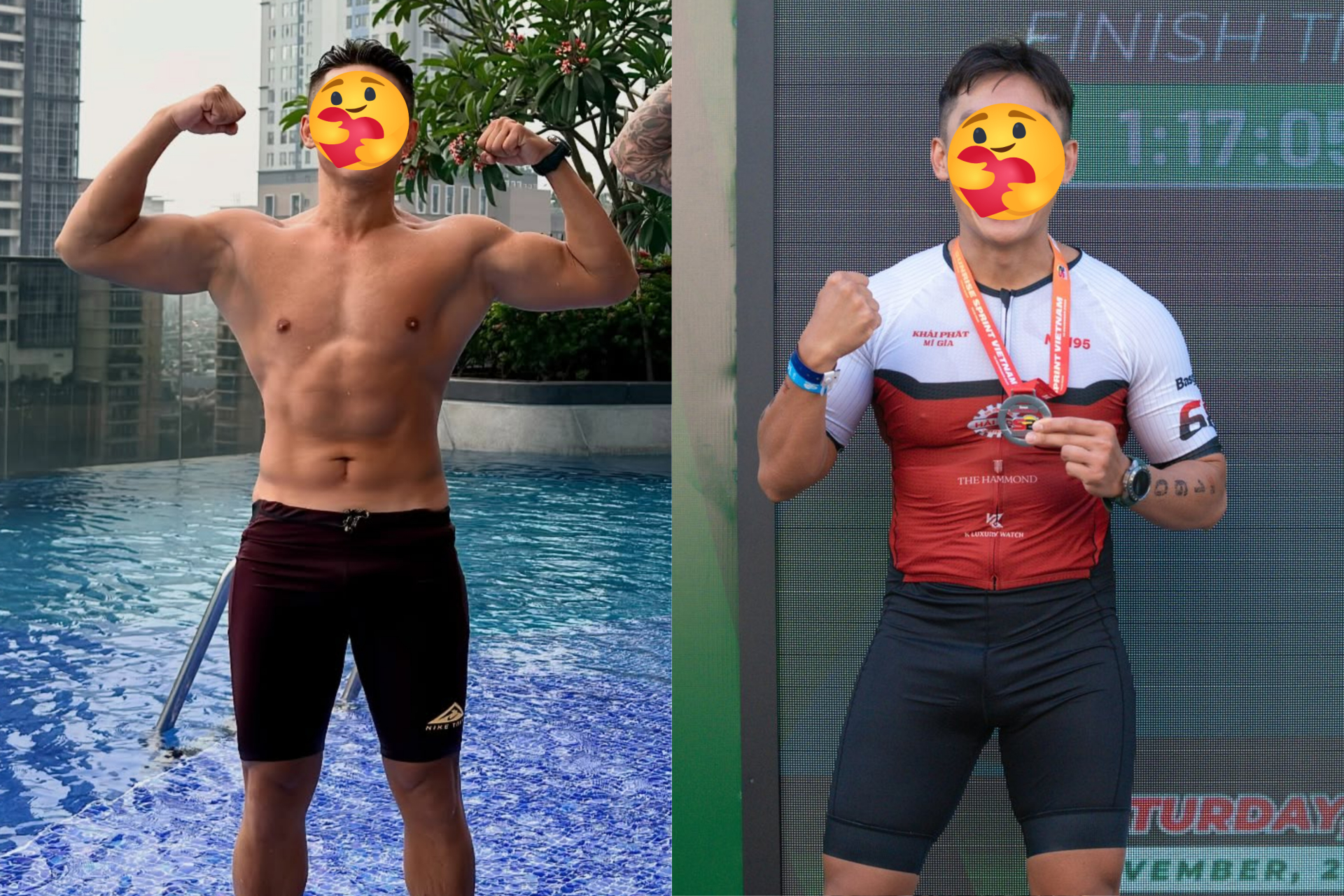 Vóc dáng rắn rỏi, body săn chắc của anh là kết quả đến từ việc tập luyện và niềm đam mê với thể thao