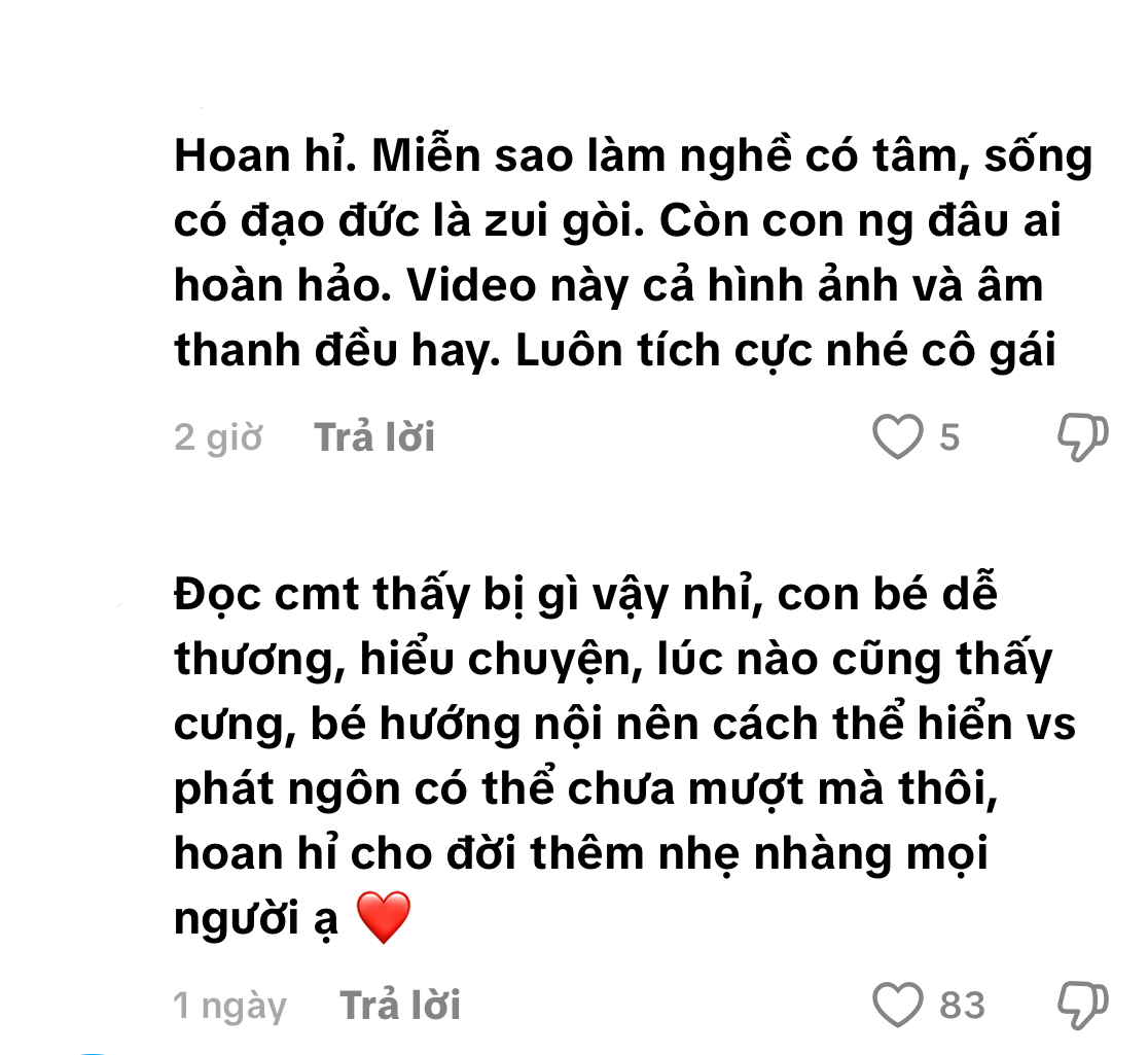 Loạt comment dưới video của LyLy (Ảnh cap màn hình)