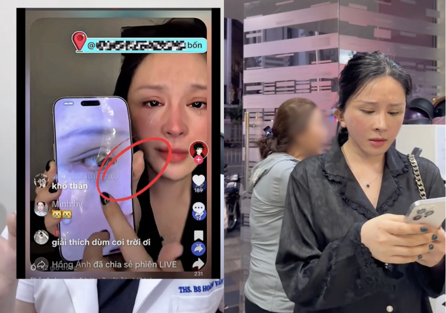 Hình ảnh chụp từ loạt clip giải thích của bác sĩ Hoàng Vân, cáo buộc Lucy lừa dối dư luận (Ảnh chụp màn hình).