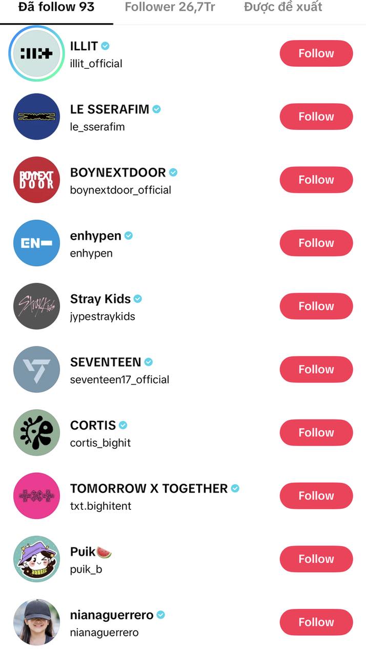 ... ILLIT, LE SSERAFIM, CORTIS, SEVENTEEN, TXT... Ảnh: TikTok