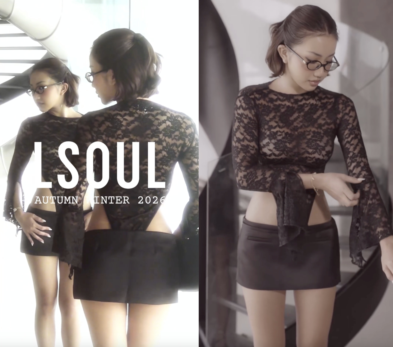 Trước đó, trang phục trong teaser của thương hiệu, Huyền 2K4 đã thử qua mộ số kiểu trang phục khác từ kín đáo... (Ảnh LSOUL).