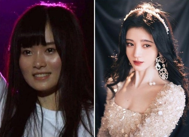 Cô được cho là đã thẩm mỹ toàn bộ gương mặt để có ngoại hình nổi bật hơn. So sánh ảnh quá khứ và hiện tại, có thể thấy rõ khung xương mặt của nữ diễn viên thon gọn, ưa nhìn hơn ngày mới debut. Ảnh: Sohu.