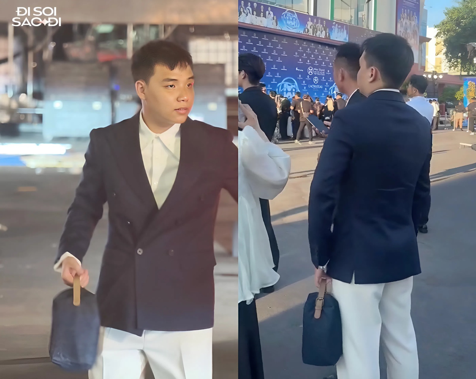 Trước và sau sự kiện, Anh Kiệt luôn được nhìn thấy sử dụng chiếc túi của Dior (Ảnh TikTok).