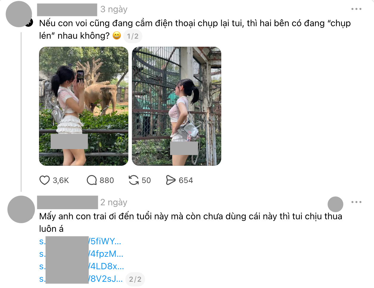 Phía dưới bài đăng là cả loạt link được gắn vào