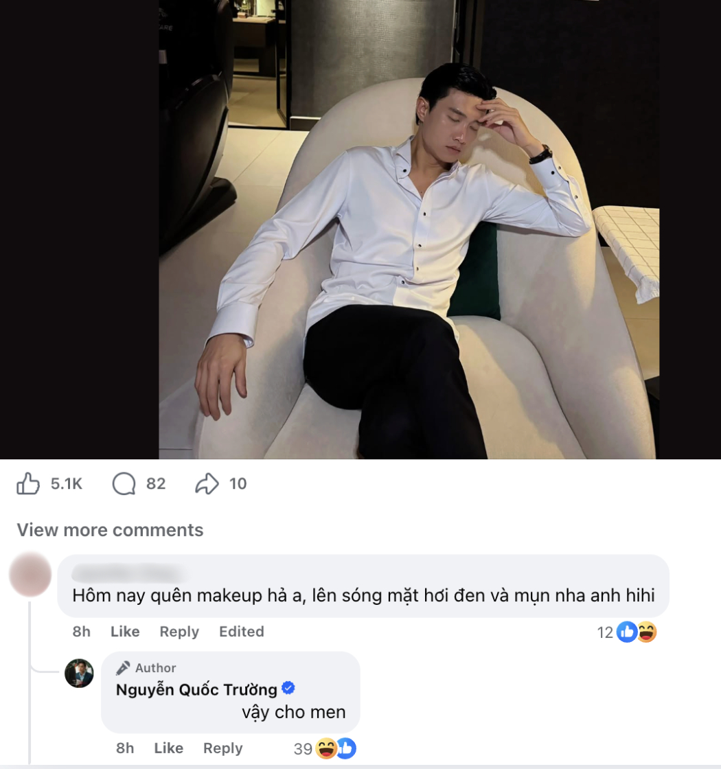 Nam diễn viên trả lời bình luận góp ý của khán giả (Ảnh chụp màn hình)