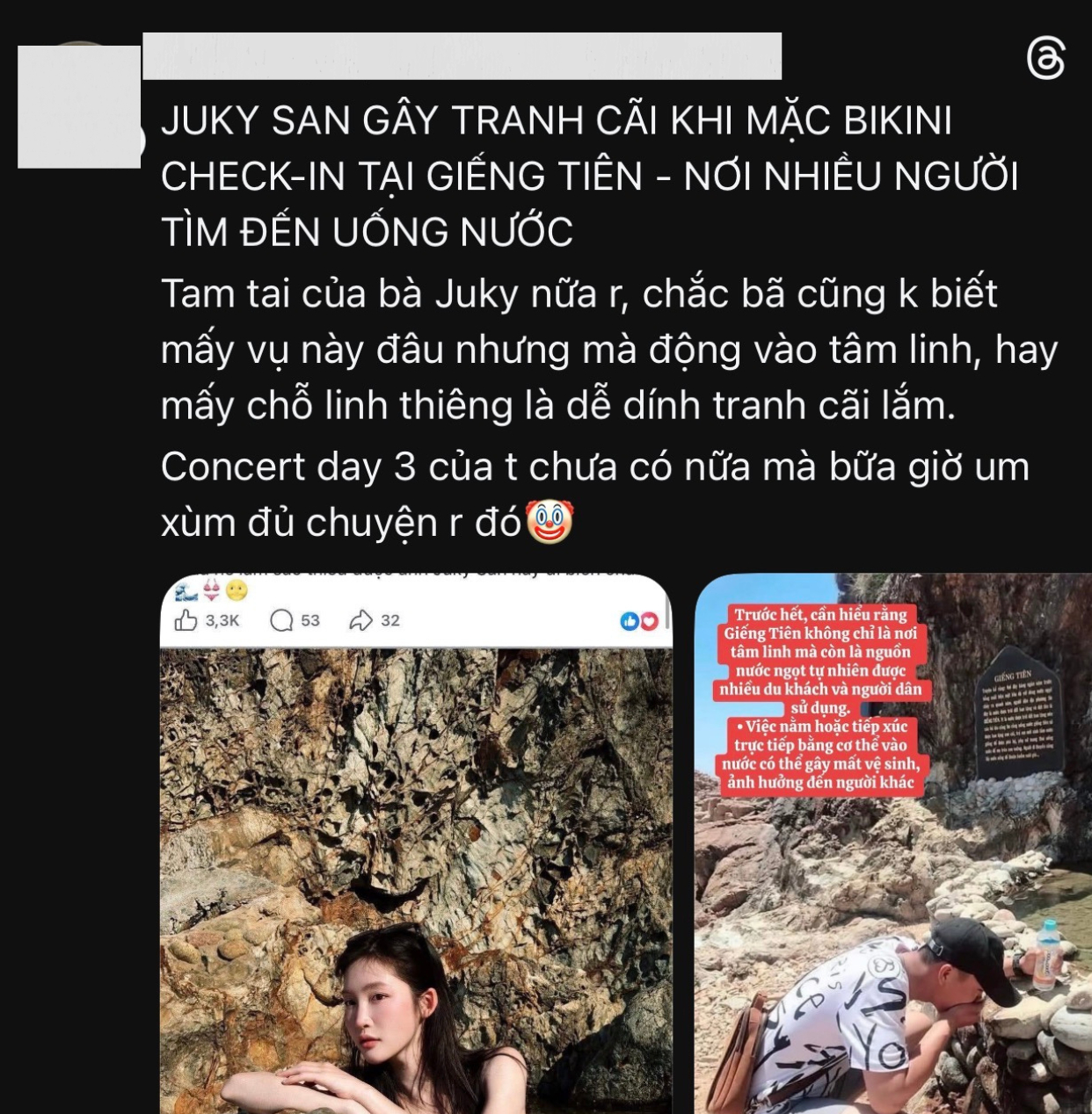 Gây phẫn nộ vì mặc bikini tắm Giếng Tiên, Juky San lên tiếng