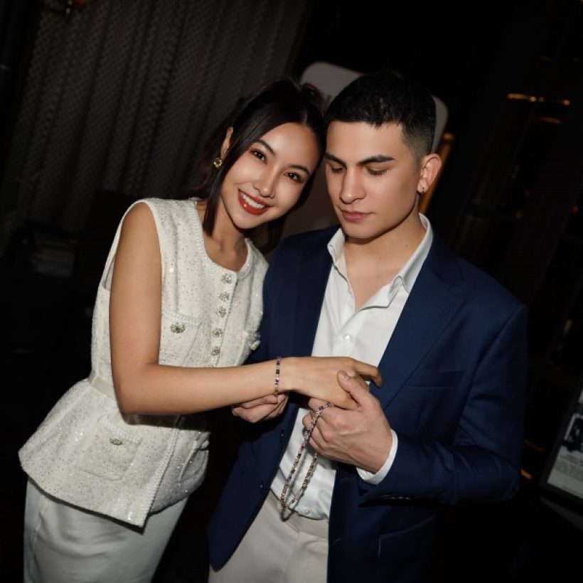 Antoine Pinto bí mật cưới nữ đại gia Nammon Pimthanada từ 2 năm trước mà không ai hay biết. Ảnh: Line Today