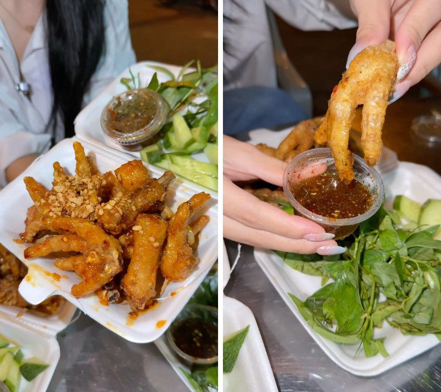 Một số thực khách khác cho rằng món chân gà chiên khá giòn, nước sốt rất vừa miệng. Ảnh: @thaodayyy_23