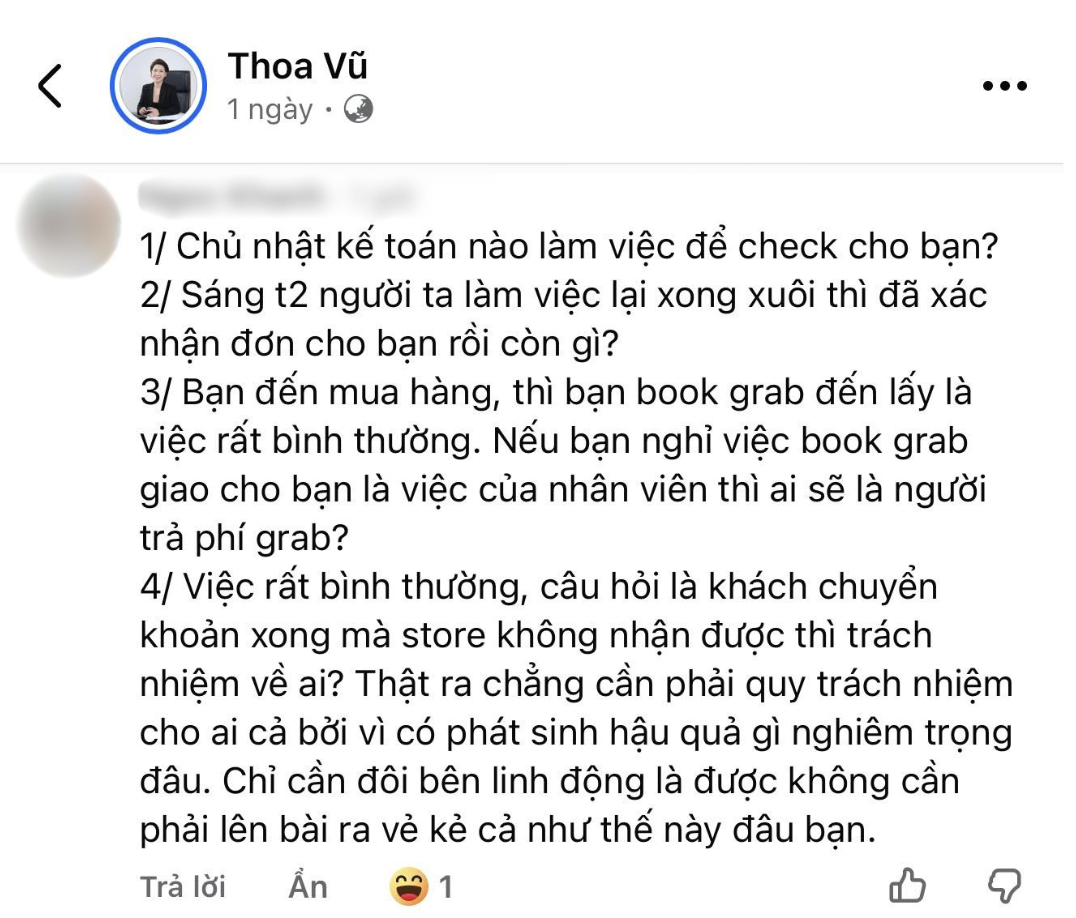 Quan điểm bênh vực cách làm của thương hiệu từ một netizen (Ảnh: NVCC).