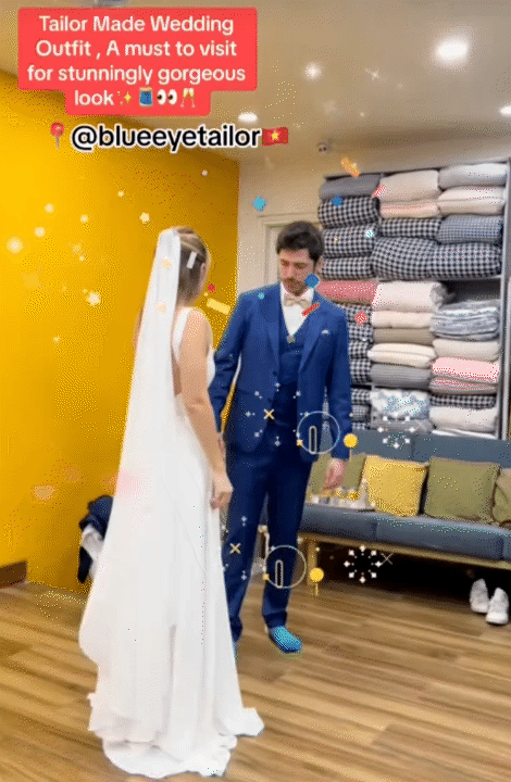 Nhiều cô dâu, chú rể còn chọn may lễ phục tại các tiệm may ở Hội An