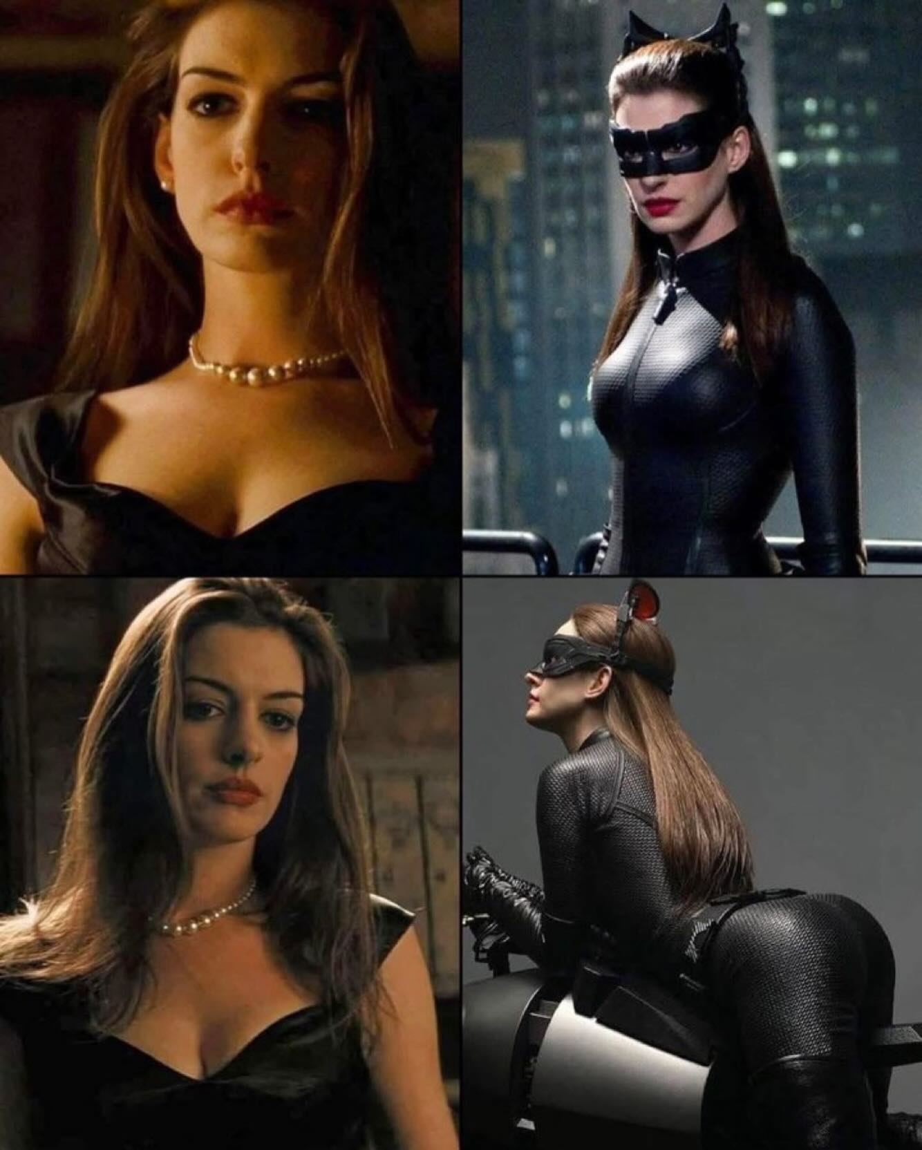 Tạo hình quyến rũ của Anne Hathaway trong The Dark Knight Rises. (Ảnh: Instagram)