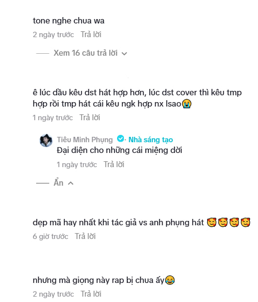 Việc lạm dụng autu tune khiến Tiêu Minh Phụng bị khán giả nhận xét thiếu tự nhiên và lỗi thời (Ảnh cap màn hình)