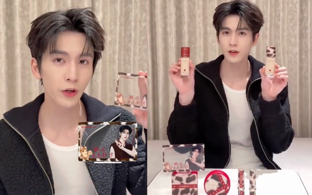 Trương Lăng Hách trong video quảng bá mỹ phẩm Carslan phiên bản 2026 (Ảnh chụp màn hình).