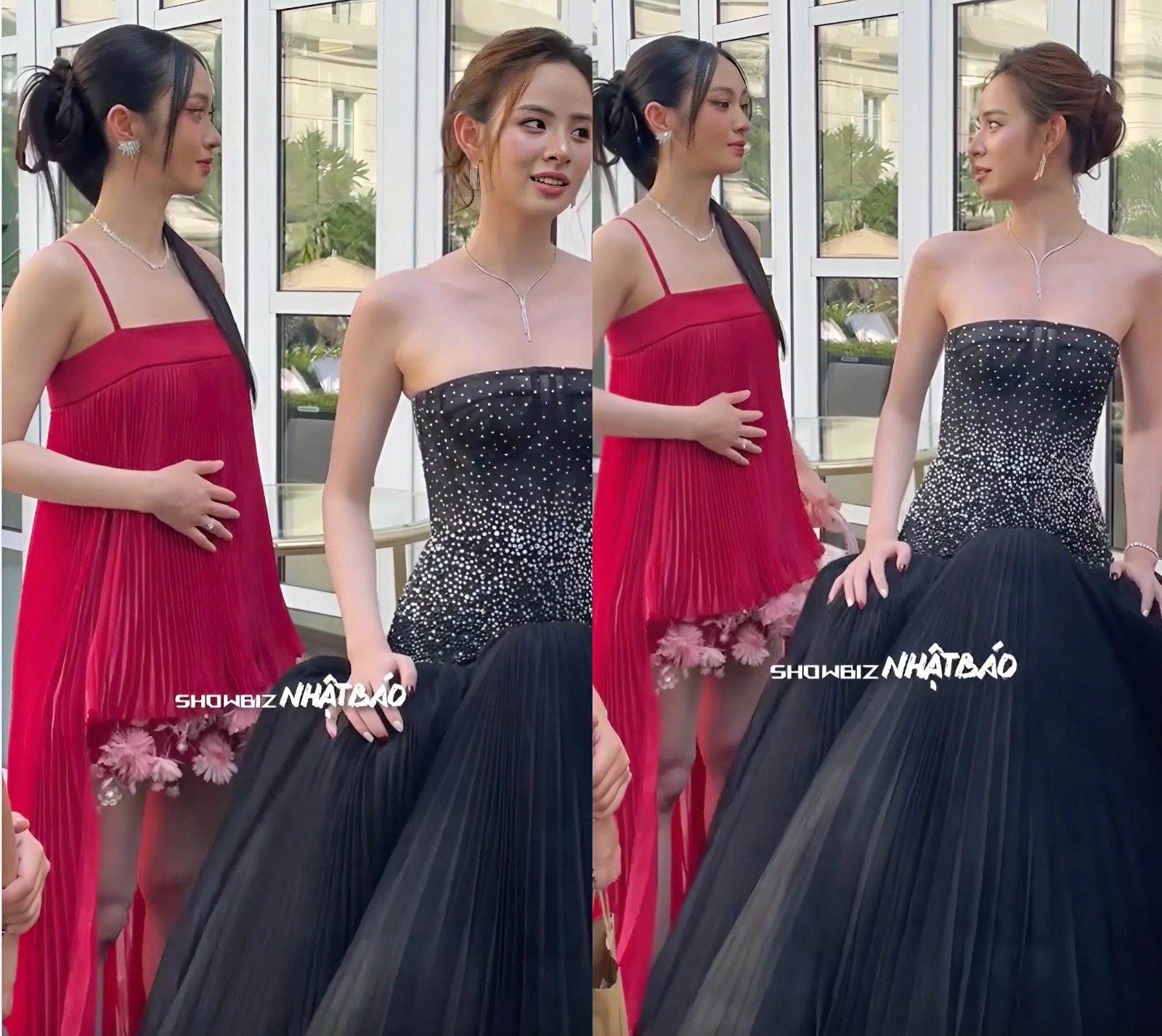 Hành động liên tục xoa bụng của cô khiến netizen xôn xao bàn tán. Ảnh: Showbiz Nhật Báo