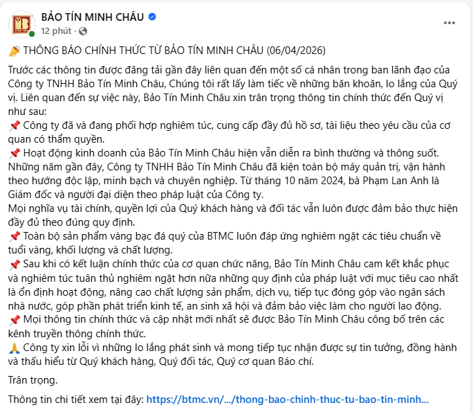Thông báo do Bảo Tĩn Minh Châu chia sẻ