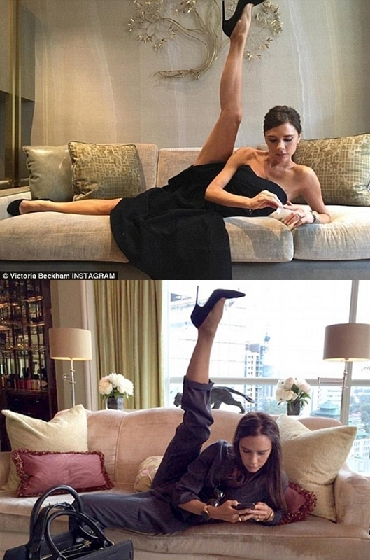 Bà Becks liên tục thể hiện kiểu xoạc chân này qua nhiều năm tháng (Ảnh IGNV).