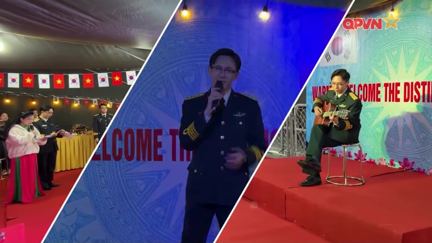 Không chỉ làm tốt công tác đối ngoại, Thượng uý Nguyên còn có nhiều tài lẻ như dẫn chương trình, ca hát, đánh đàn