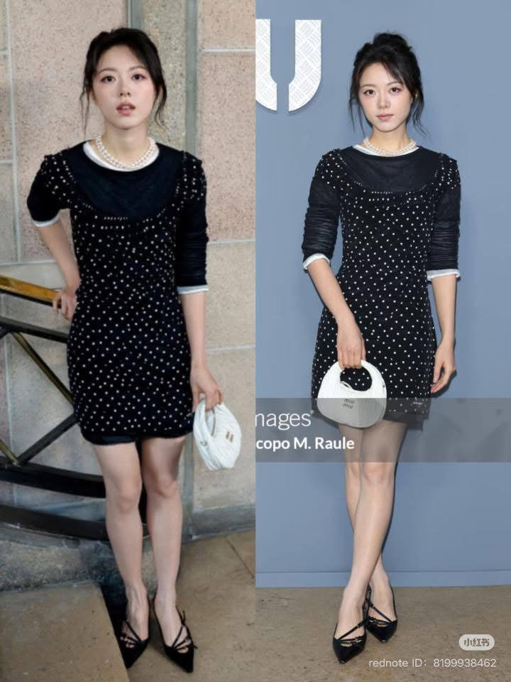 Triệu Kim Mạch không mặc nhạt thì cũng là mặc xấu mỗi khi tham dự sự kiện của Miu Miu. (Ảnh: Weibo)