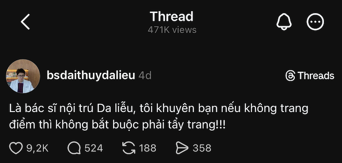 Lời khuyên đang viral những ngày gần đây của một Bác sĩ Nội trú Da liễu.