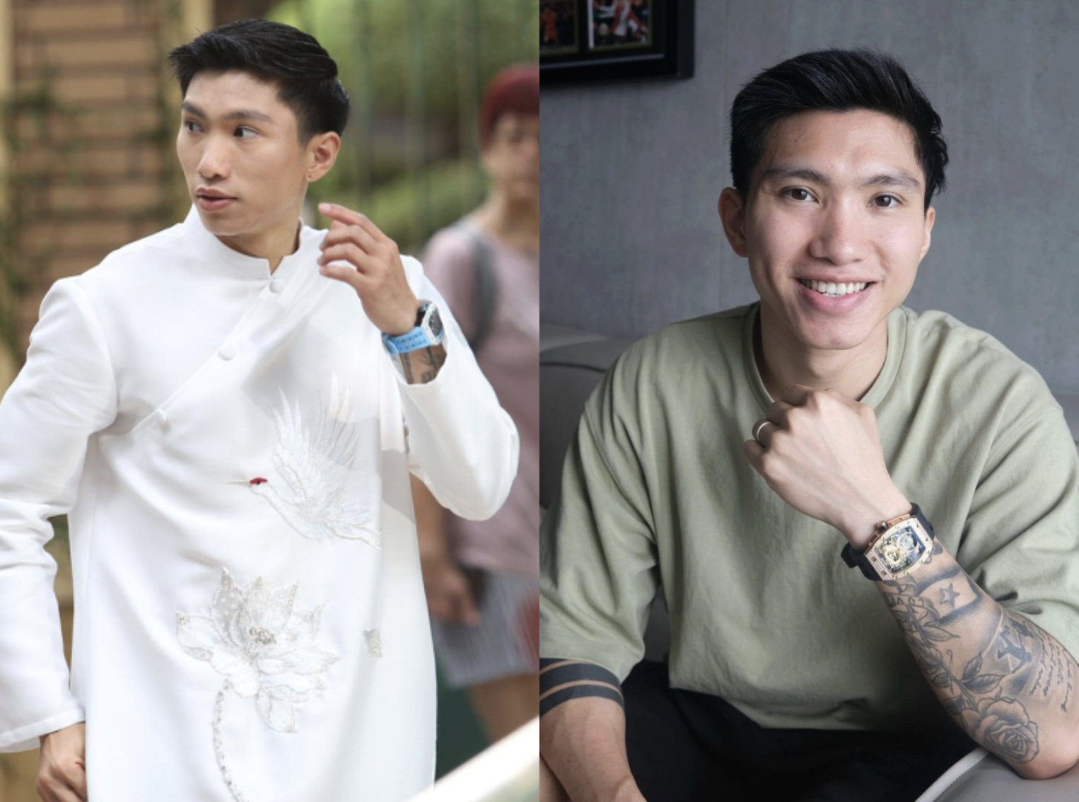 Tsar Bomba và Philippe Auguste Tourbillon Limited mang đến cho Văn Hậu hình ảnh năng động và cá tính.